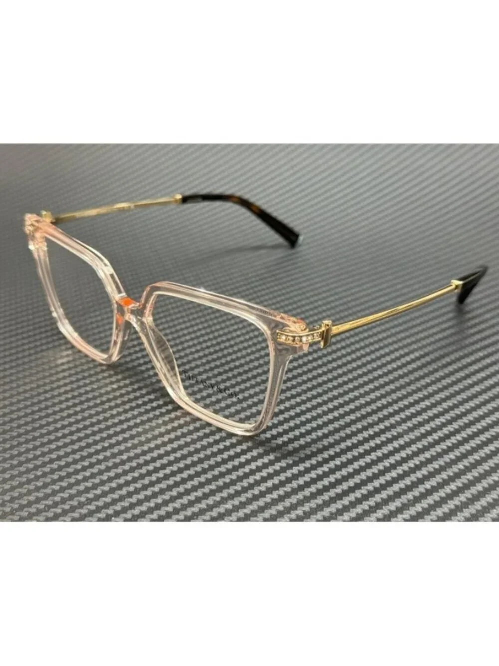 New Tiffany & Co. Women Crystal Nude Pink Eyeglasses 54-15-140
